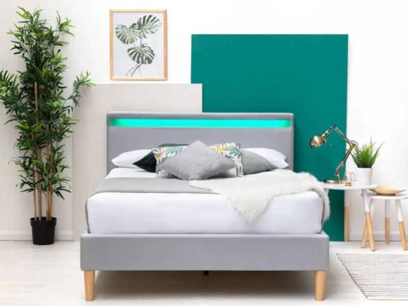 Sleep Design Wentworth 4ft small Double Grey Fabric Bed Frame