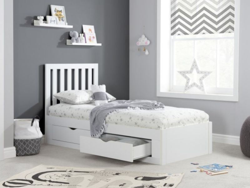 Single wooden bed frame on sale with storage