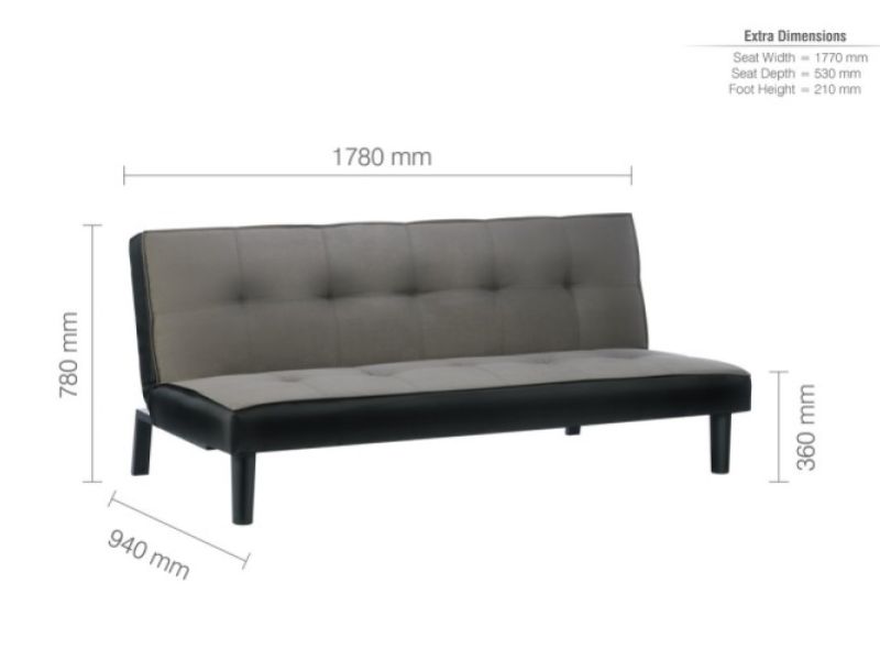 Birlea Aurora Grey Velvet Fabric Sofa Bed