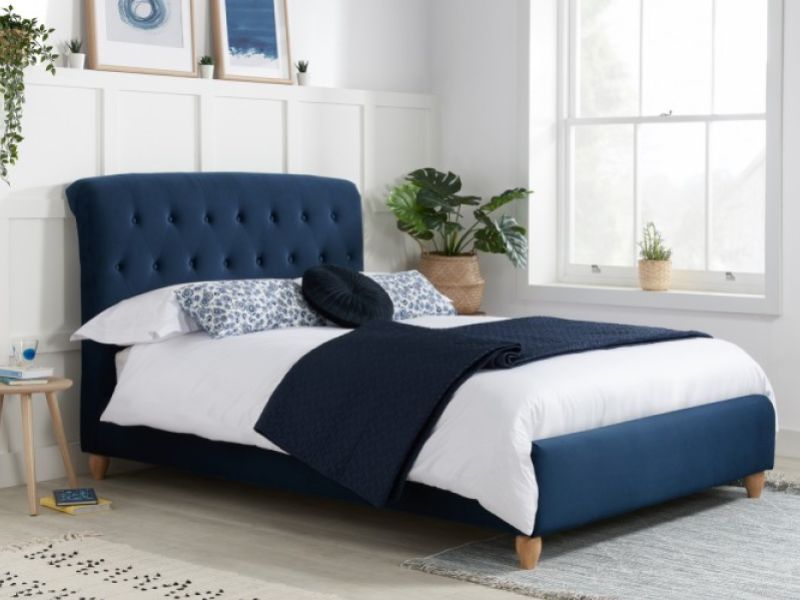 Birlea Brompton 4ft6 Double Blue Fabric Bed Frame