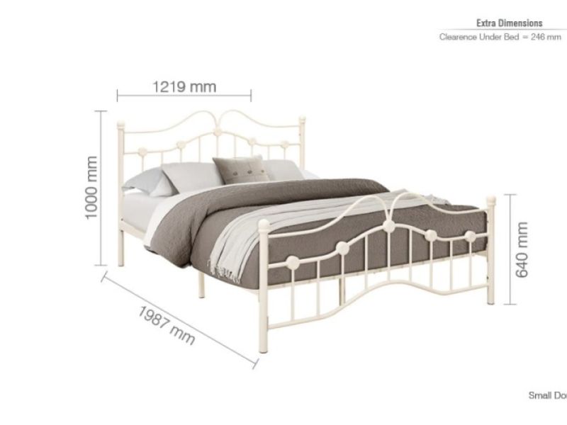 Birlea Canterbury 4ft Small Double Cream Metal Bed Frame