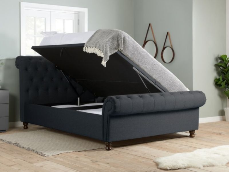 Birlea Castello 4ft6 Double Charcoal Fabric Ottoman Bed Frame