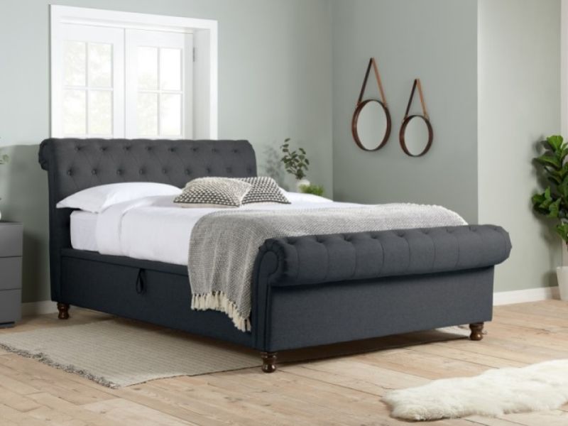 Birlea Castello 6ft Super Kingsize Charcoal Fabric Ottoman Bed Frame