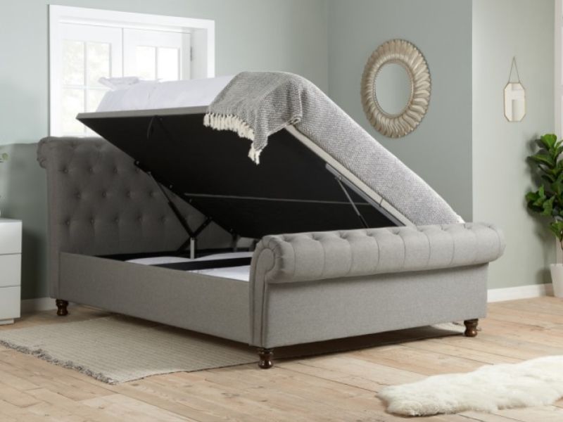 Birlea Castello 5ft Kingsize Grey Fabric Ottoman Bed Frame