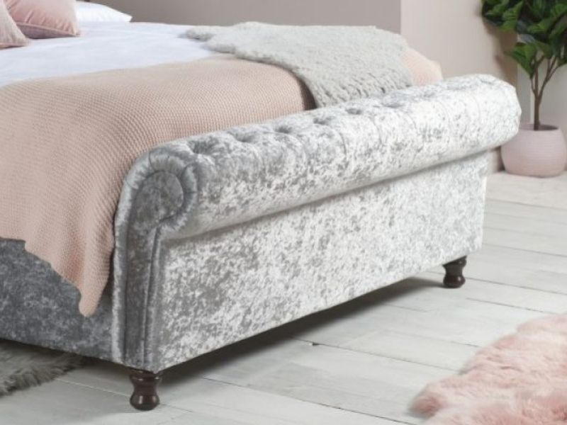 Birlea Castello 6ft Super Kingsize Steel Crushed Velvet Fabric Ottoman Bed Frame