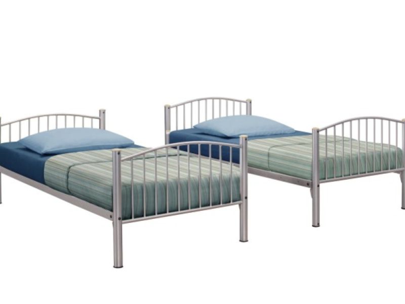 Birlea Corfu Silver Metal Bunk Bed Frame