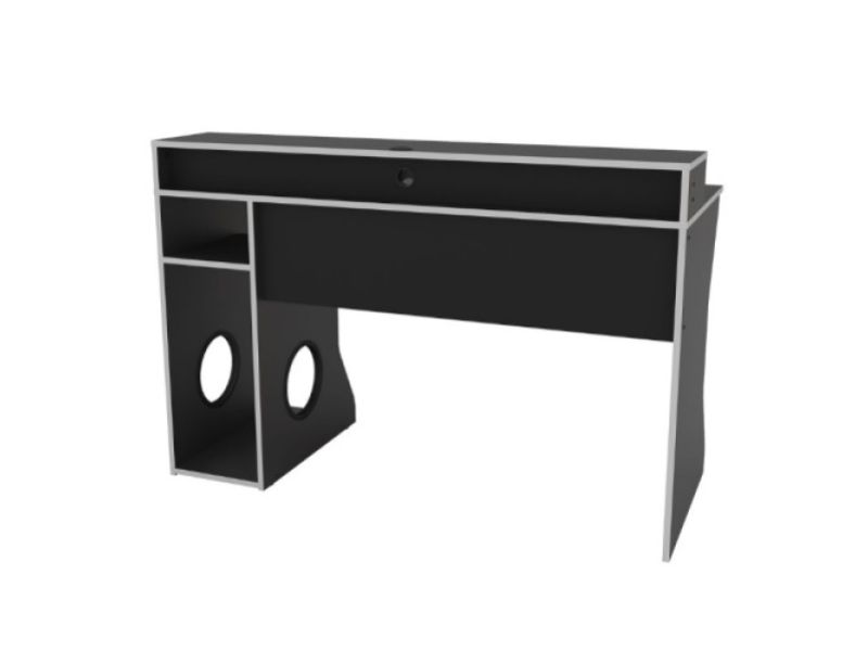 Birlea Enzo Black And Silver Gaming Desk