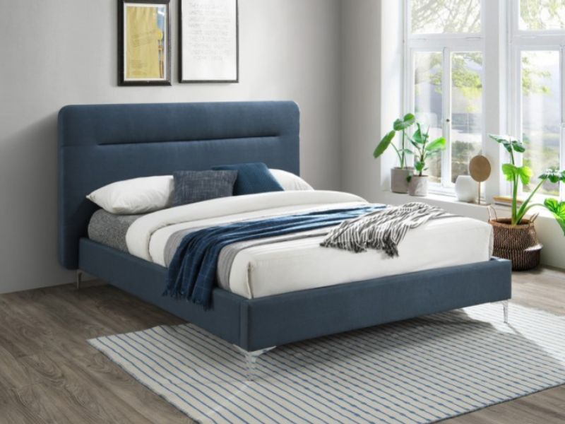 Birlea Finn 4ft6 Double Steel Blue Fabric Bed Frame