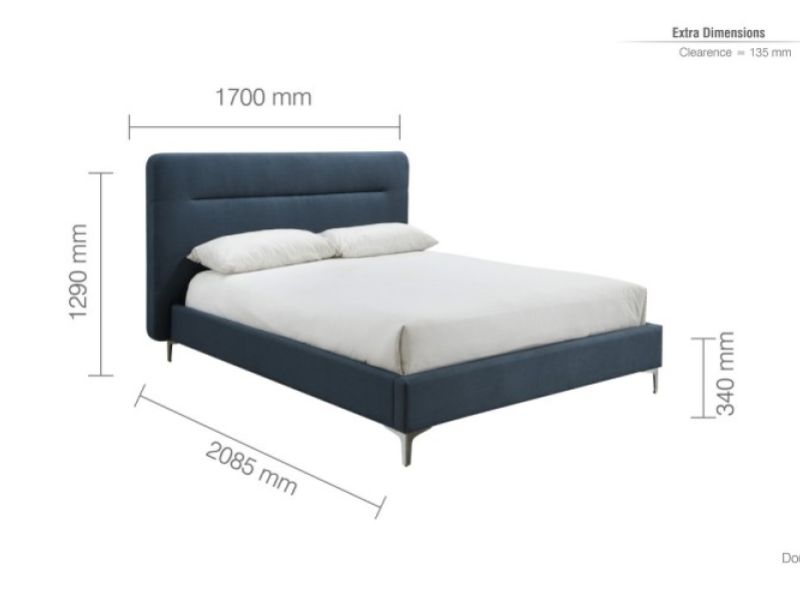 Birlea Finn 4ft6 Double Steel Blue Fabric Bed Frame