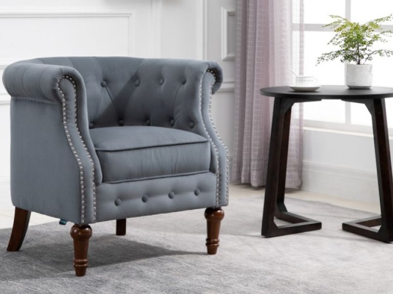 Birlea Freya Chair In Grey Fabric