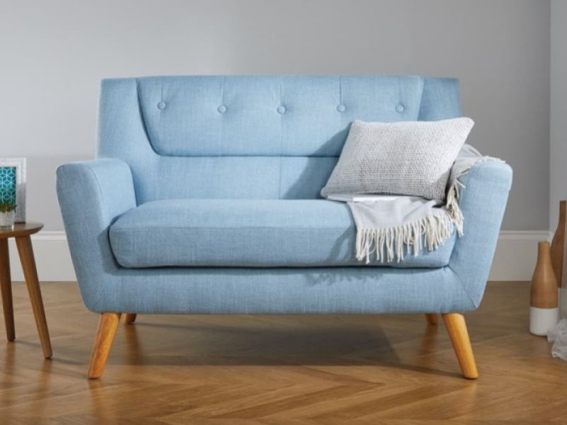 Birlea Lambeth 2 Seater Sofa In Duck Egg Blue Fabric