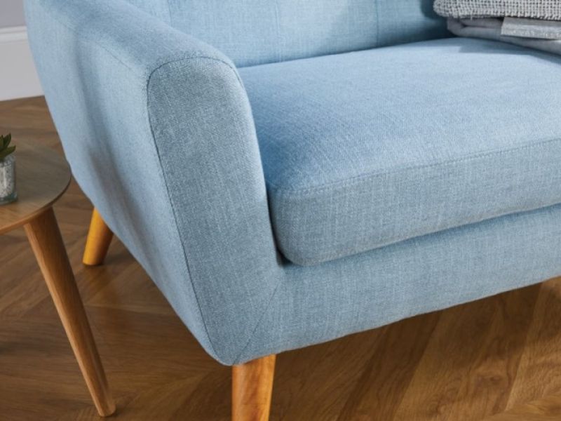 Birlea Lambeth 2 Seater Sofa In Duck Egg Blue Fabric