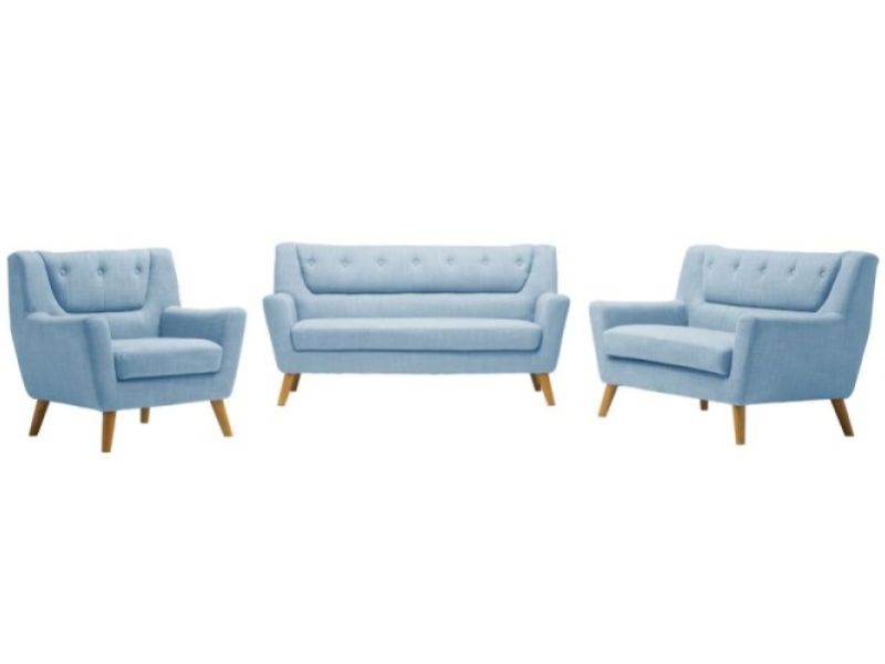 Birlea Lambeth 3 Seater Sofa In Duck Egg Blue Fabric