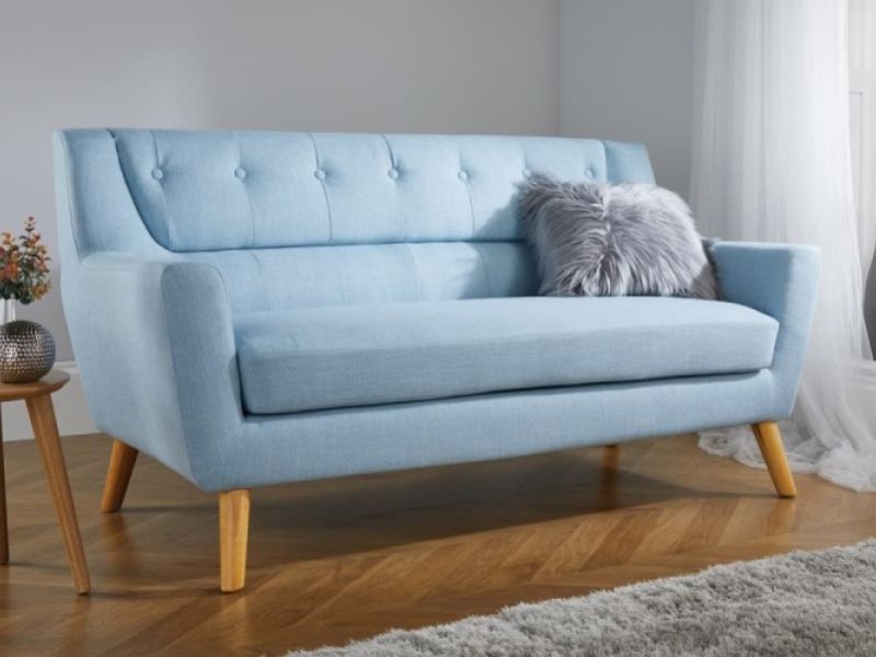 Birlea Lambeth 3 Seater Sofa In Duck Egg Blue Fabric