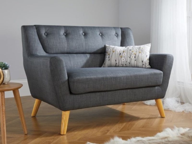 Birlea Lambeth 2 Seater Sofa In Grey Fabric by Birlea