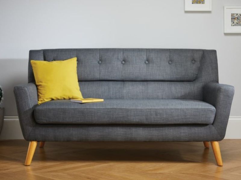 Birlea Lambeth 3 Seater Sofa In Grey Fabric