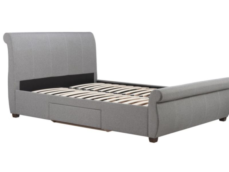 Birlea Lancaster 4ft6 Double Grey Fabric Bed Frame With Drawers