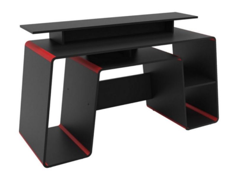 Birlea Onyx Black And Red Gaming Desk