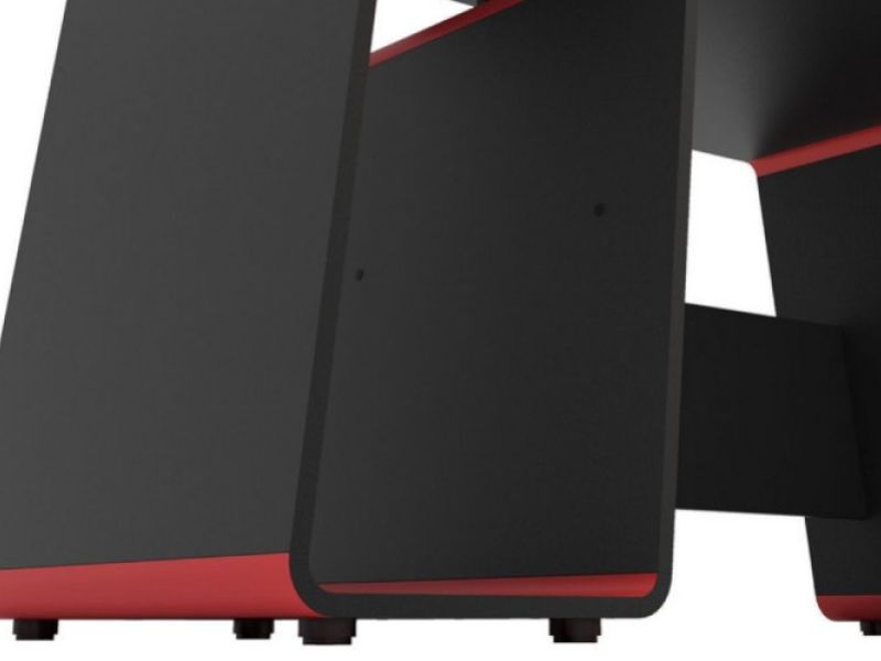 Birlea Onyx Black And Red Gaming Desk