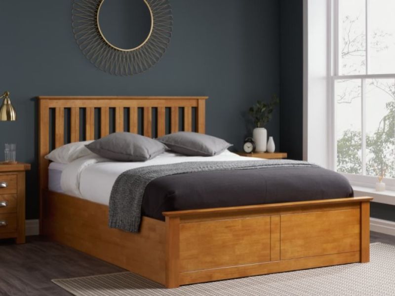 Birlea Phoenix 4ft6 Double Ottoman Lift Wooden Bed Frame In Oak