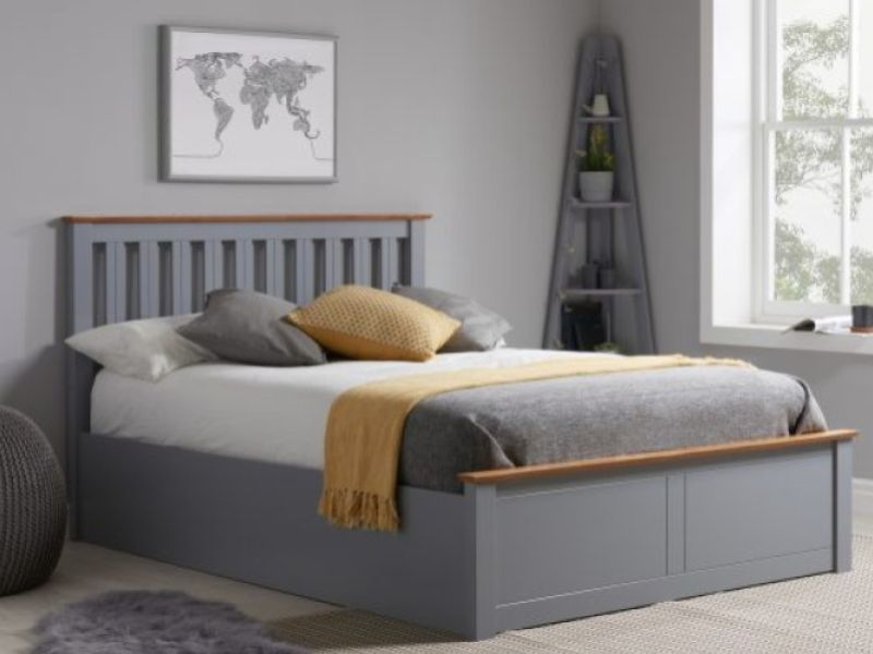 Birlea Phoenix 4ft6 Double Stone Grey Ottoman Lift Wooden Bed Frame