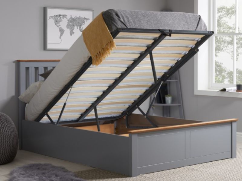 Birlea Phoenix 5ft Kingsize Stone Grey Ottoman Lift Wooden Bed Frame