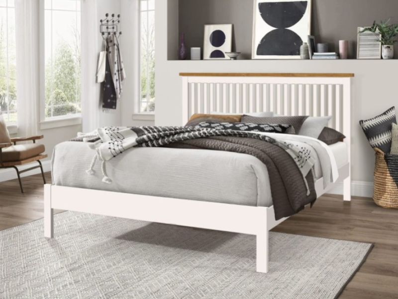 Time Living Ascot 5ft Kingsize White Wooden Bed Frame