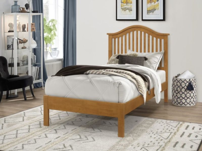 Time Living Chester 3ft Single Oak Finish Wooden Bed Frame