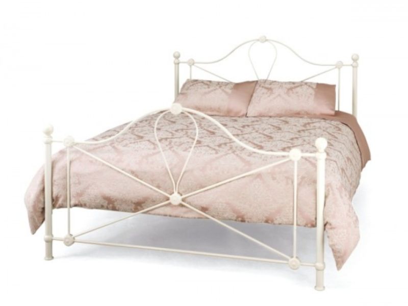Serene Lyon 4ft Small Double Ivory Metal Bed Frame