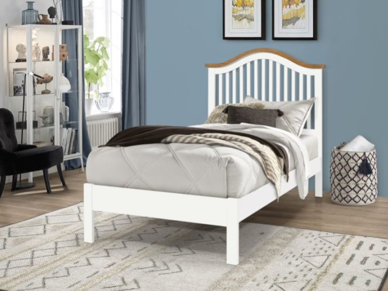 Time Living Chester 3ft Single White Wooden Bed Frame