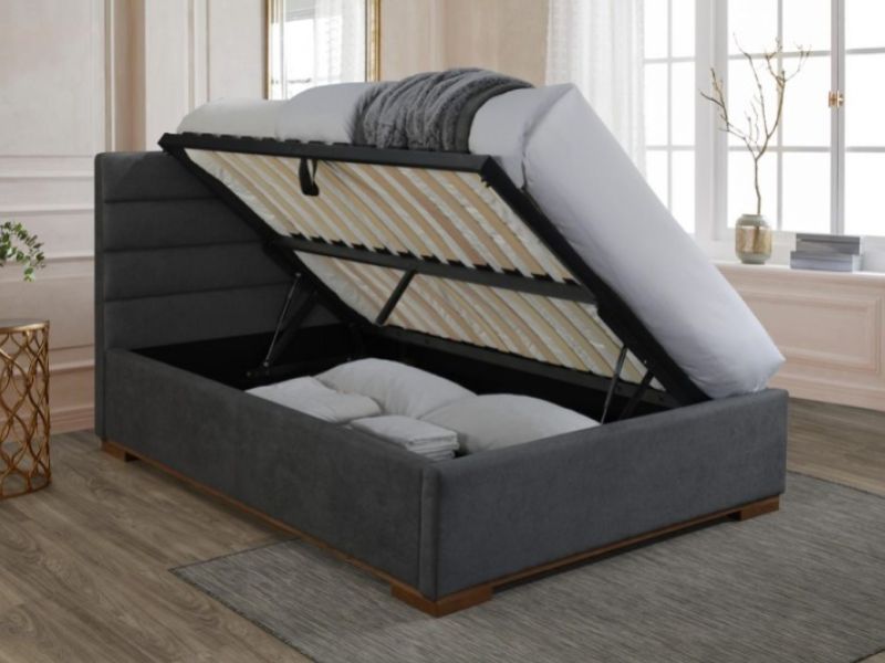 Time Living Mayfair 4ft6 Double Dark Grey Fabric Ottoman Bed Frame