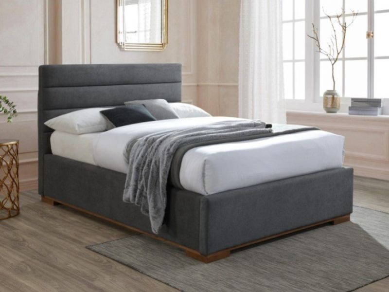 Time Living Mayfair 5ft Kingsize Dark Grey Fabric Ottoman Bed Frame
