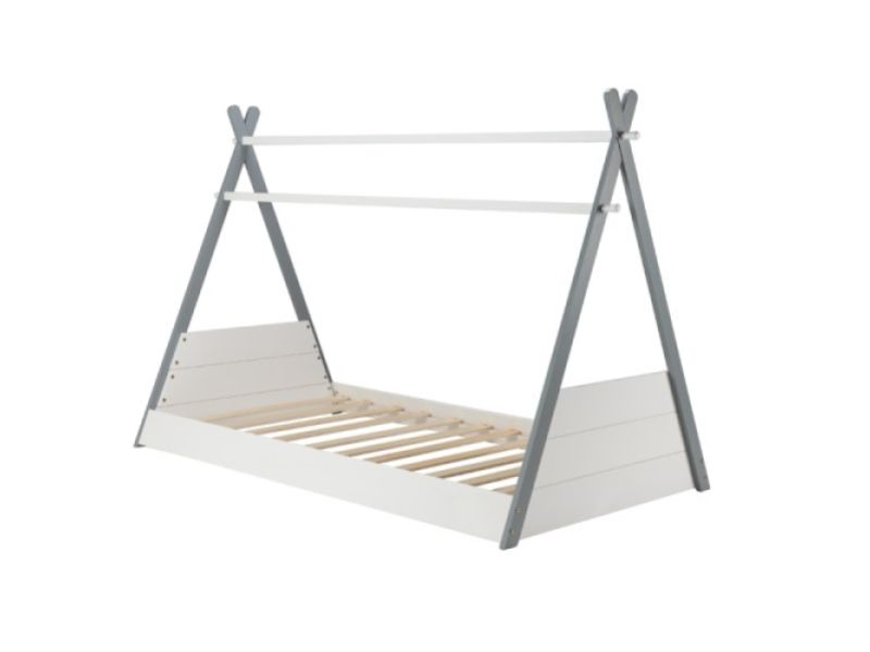 Birlea Teepee 3ft Single Grey And White Wooden Bed Frame