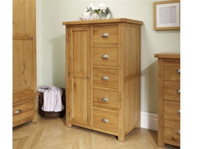 Birlea Woburn Oak 1 Door 5 Drawer Wardrobe