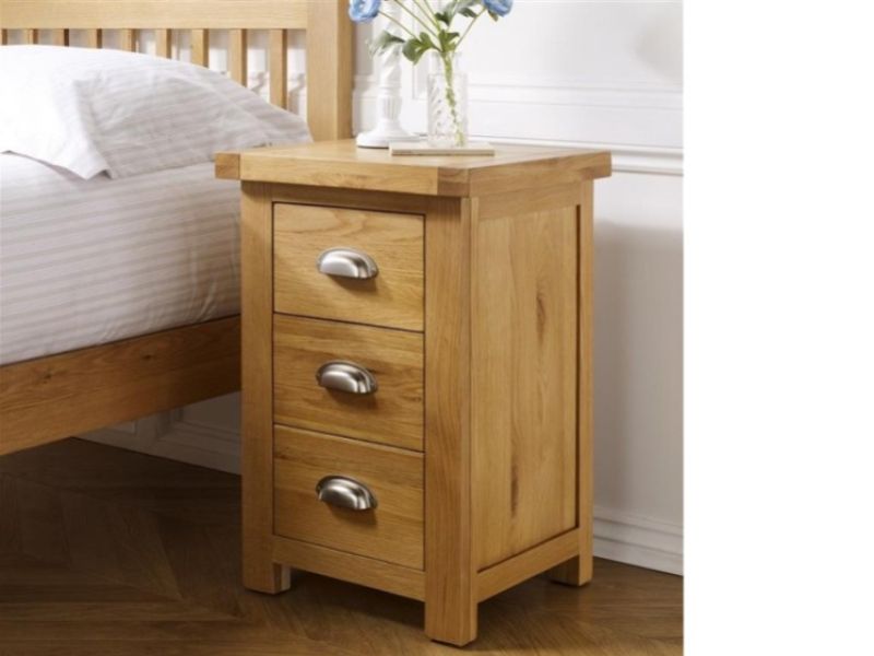 Birlea Woburn Oak 3 Drawer Large Bedside