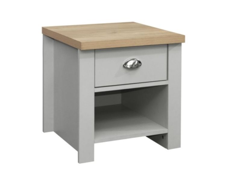 Birlea Highgate Grey And Oak Finish Lamp Table