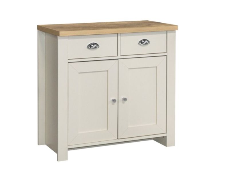 Birlea Highgate Cream And Oak Finish 2 Drawer 2 Door Sideboard