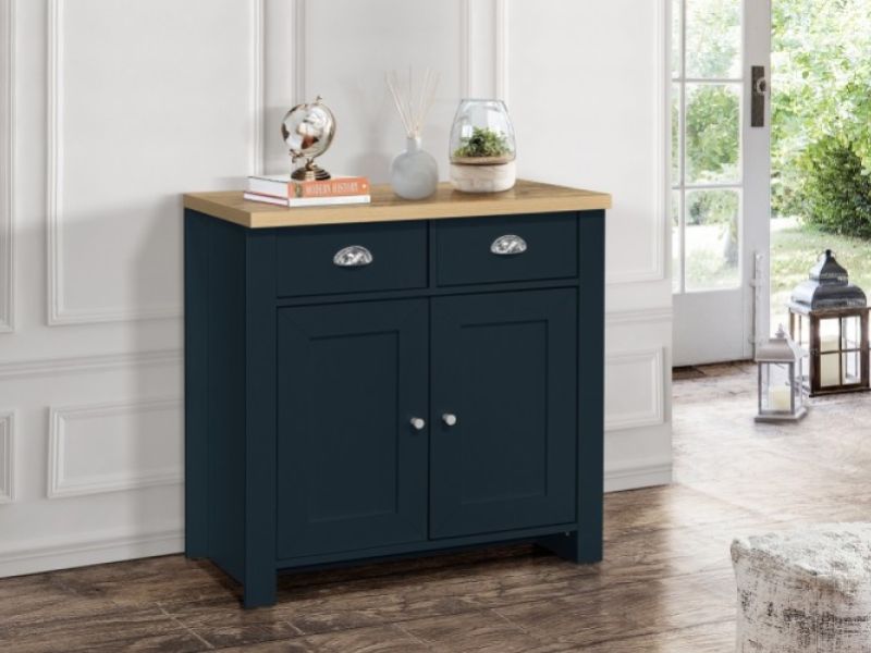 Birlea Highgate Navy Blue And Oak Finish 2 Drawer 2 Door Sideboard