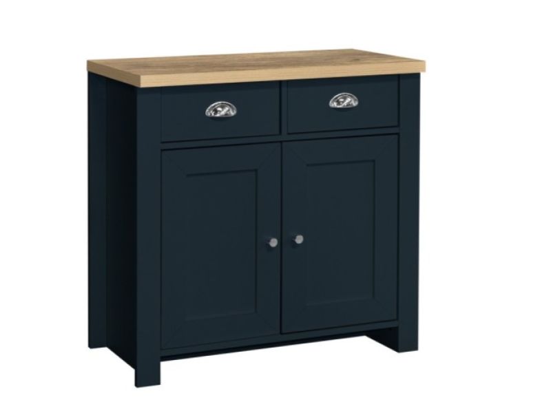 Birlea Highgate Navy Blue And Oak Finish 2 Drawer 2 Door Sideboard