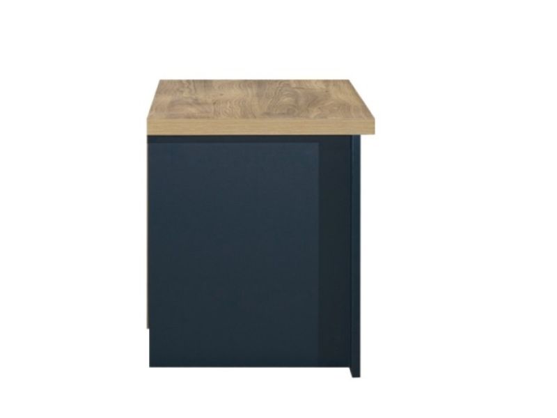 Birlea Highgate Navy Blue And Oak Finish 2 Drawer Bedside