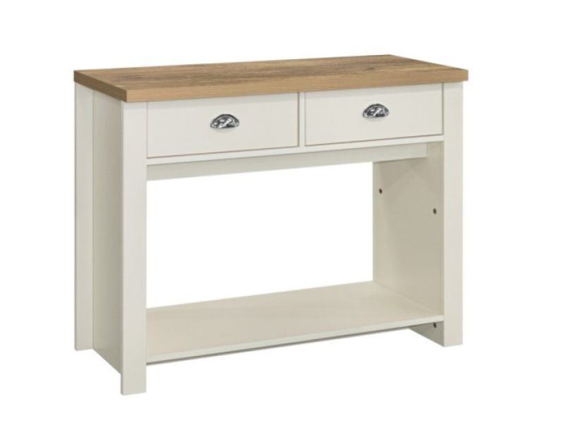 Birlea Highgate Cream And Oak Finish 2 Drawer Console Table