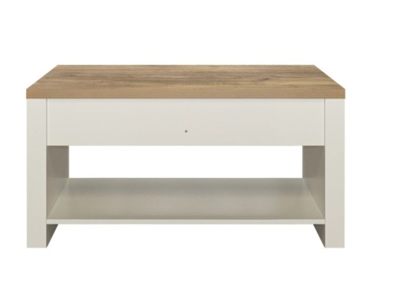 Birlea Highgate Cream And Oak Finish 2 Drawer Coffee Table