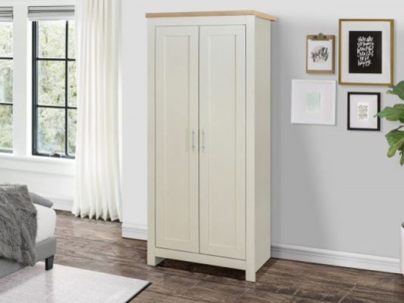 Birlea Highgate Cream And Oak Finish 2 Door Wardrobe