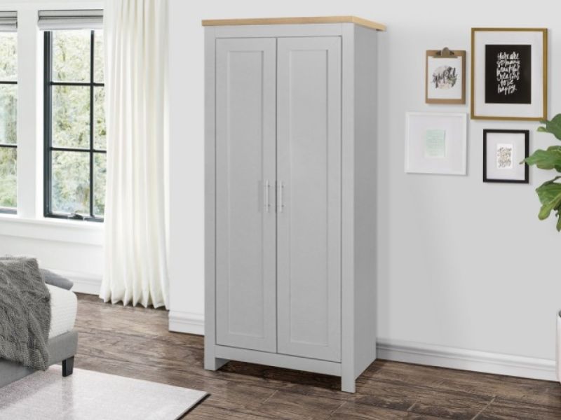 Birlea Highgate Grey And Oak Finish 2 Door Wardrobe