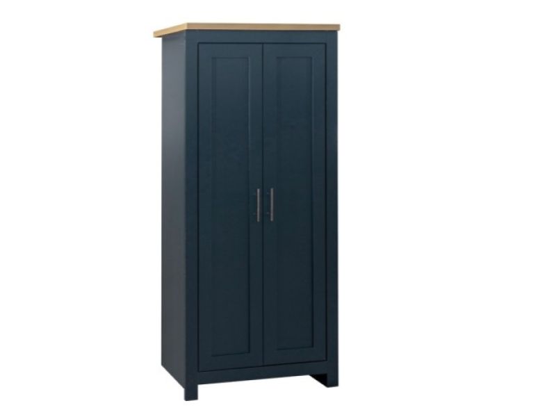 Birlea Highgate Navy Blue And Oak Finish 2 Door Wardrobe