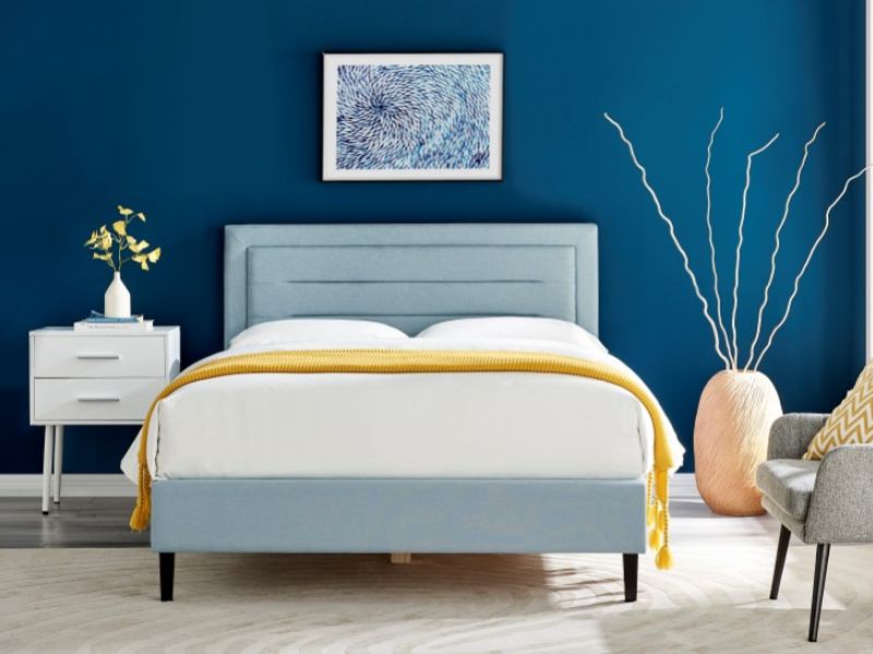 Limelight Picasso 3ft Single Duck Egg Blue Fabric Bed Frame