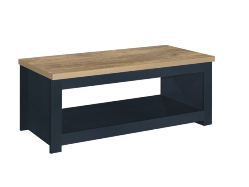 Birlea Highgate Navy Blue And Oak Finish Coffee Table