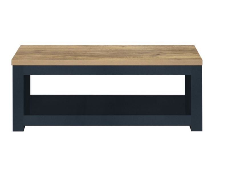 Birlea Highgate Navy Blue And Oak Finish Coffee Table