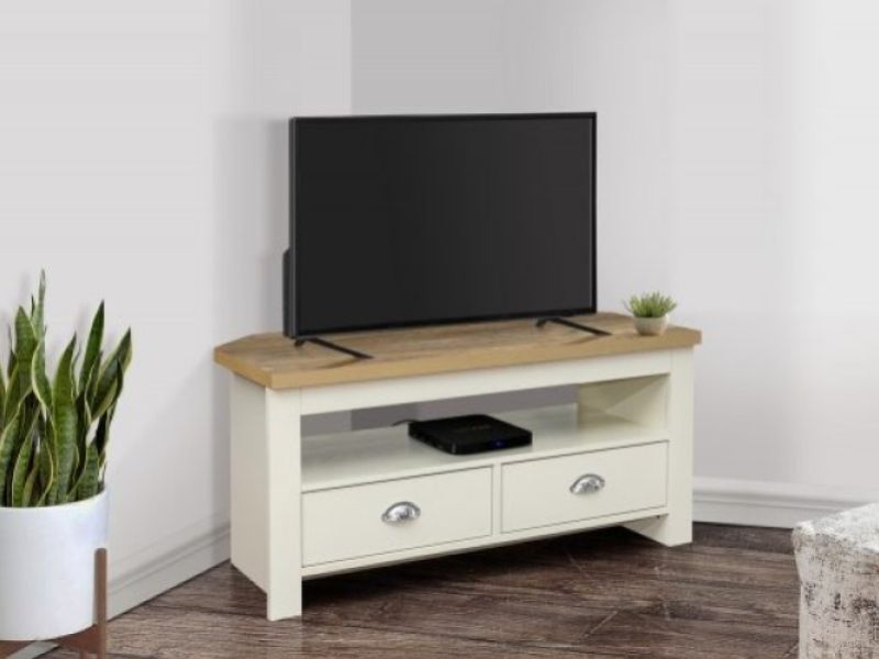 Birlea Highgate Cream And Oak Finish Corner TV Unit