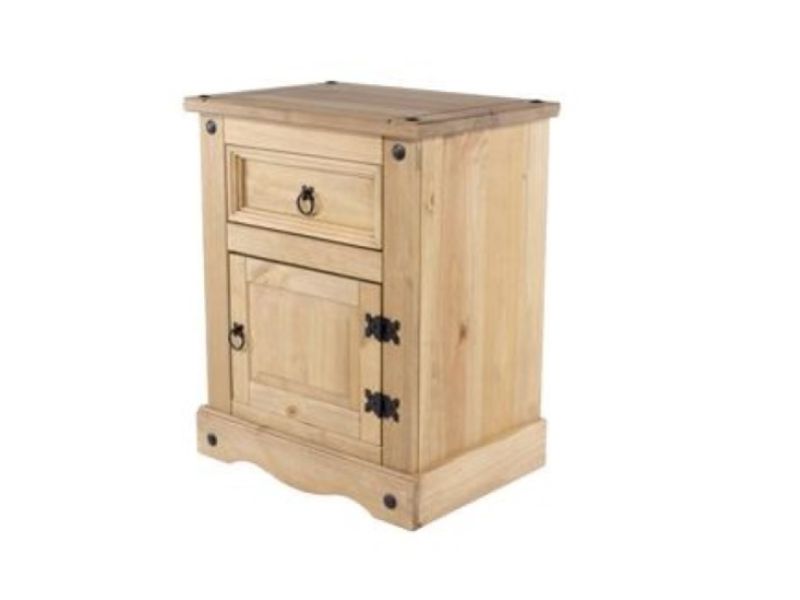 Core Corona Pine 1 Drawer 1 Door Bedside